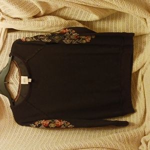 Women's extra small Knox Rose Brown sweatshirt and embroidery sleeves